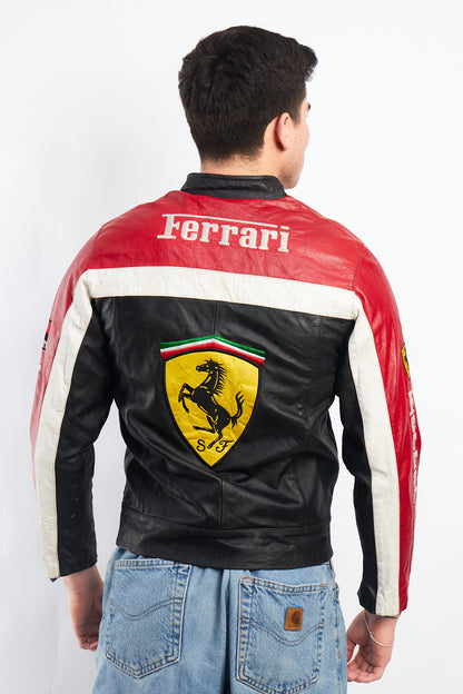 1990 Vintage Ferrari x Marlboro Spell Out Leather Racing Jacket (S)
