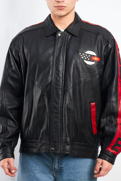 1990 Vintage Corvette Spell Out Leather Racing Jacket (L/XL)
