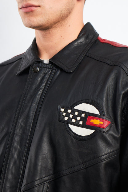 1990 Vintage Corvette Spell Out Leather Racing Jacket (L/XL)