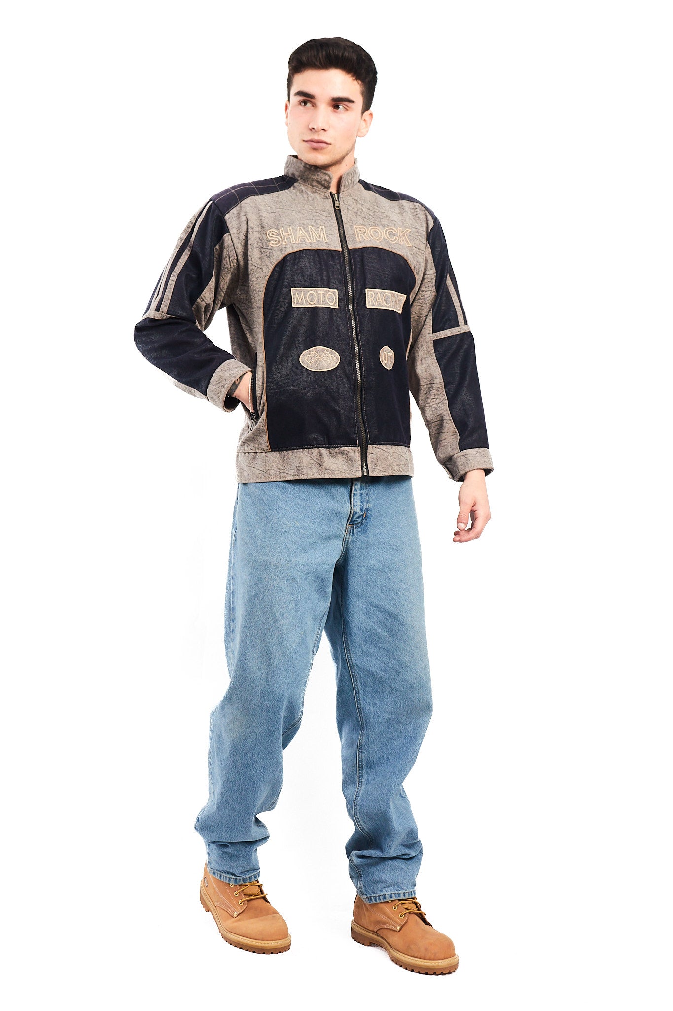 1990 Vintage Shamrock Marbled Racing Jacket (M)