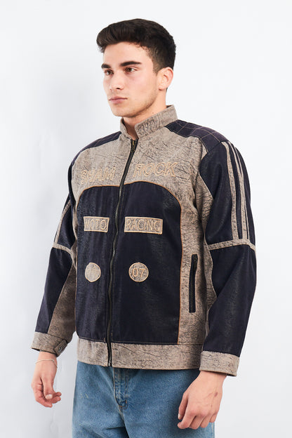 1990 Vintage Shamrock Marbled Racing Jacket (M)