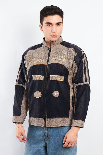 1990 Vintage Shamrock Marbled Racing Jacket (M)