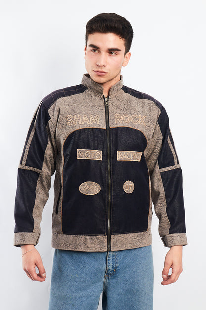 1990 Vintage Shamrock Marbled Racing Jacket (M)