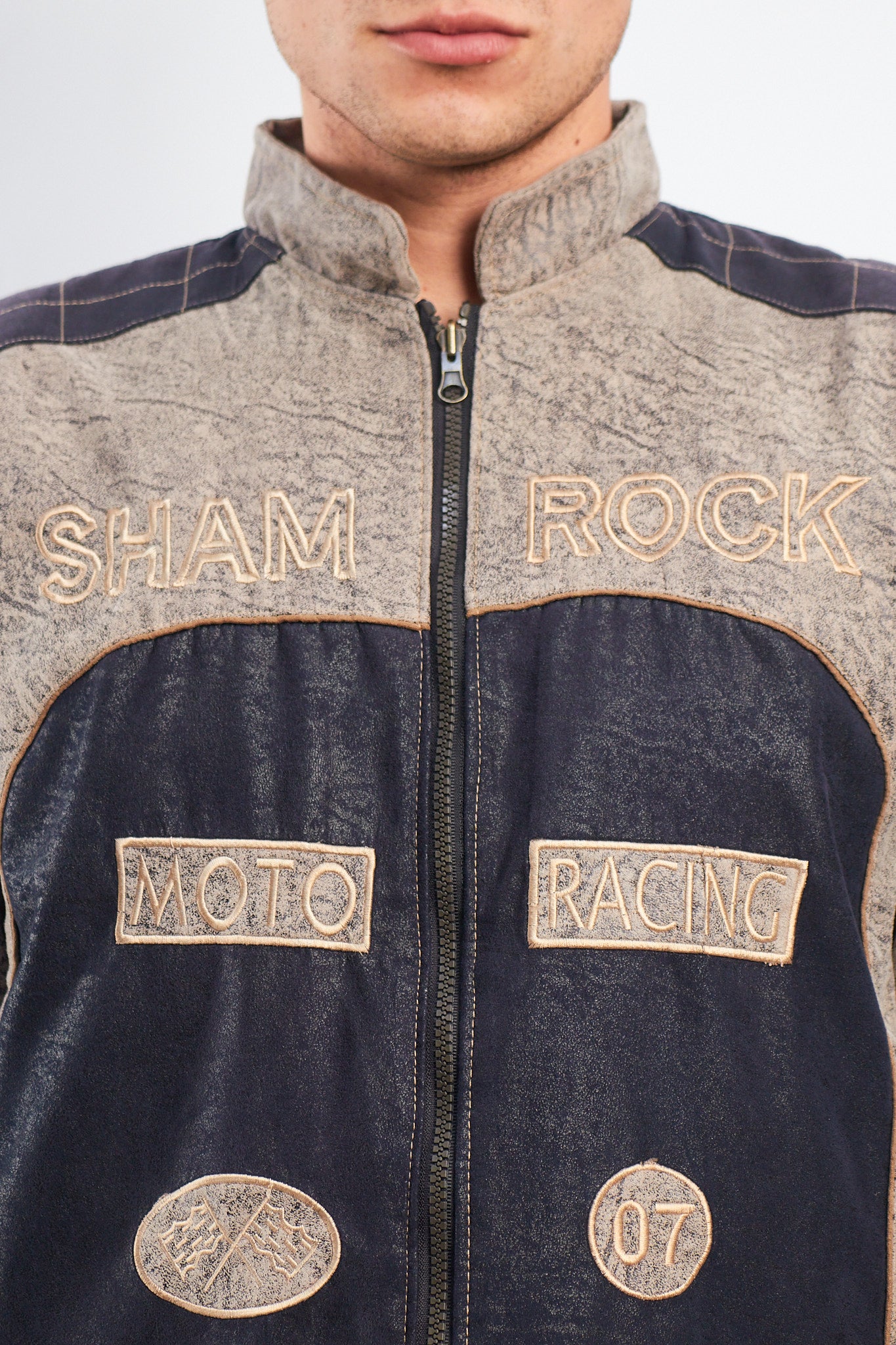 1990 Vintage Shamrock Marbled Racing Jacket (M)