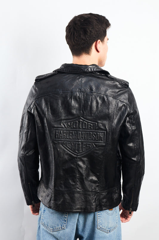 1990 Vintage Harley Davidson Leather Biker Jacket ( M/L)
