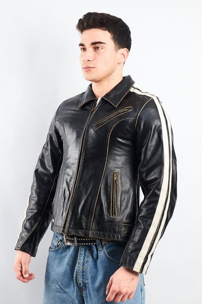 1990 Vintage Yamaha Heavy Leather Jacket (S/M)