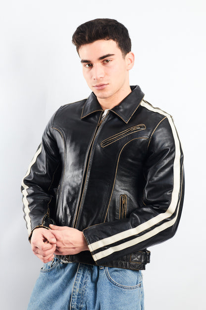 1990 Vintage Yamaha Heavy Leather Jacket (S/M)
