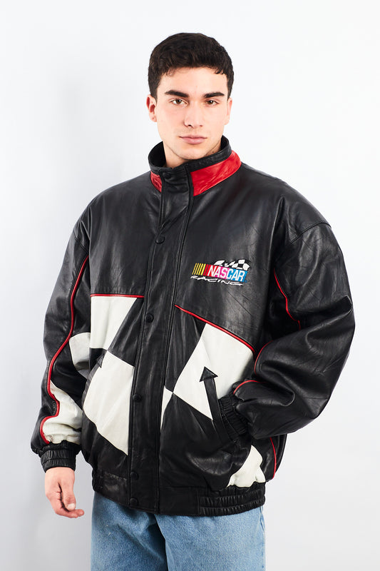 1990 Vintage Nascar Leather Racing Jacket (L)