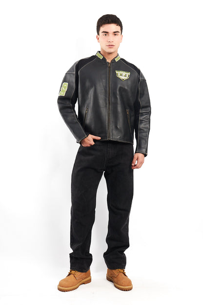 1990 DGO Heavy Leather Moto Jacket (M)