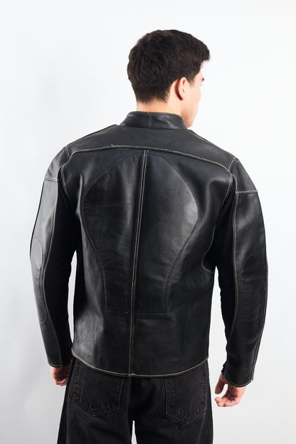 1990 DGO Heavy Leather Moto Jacket (M)