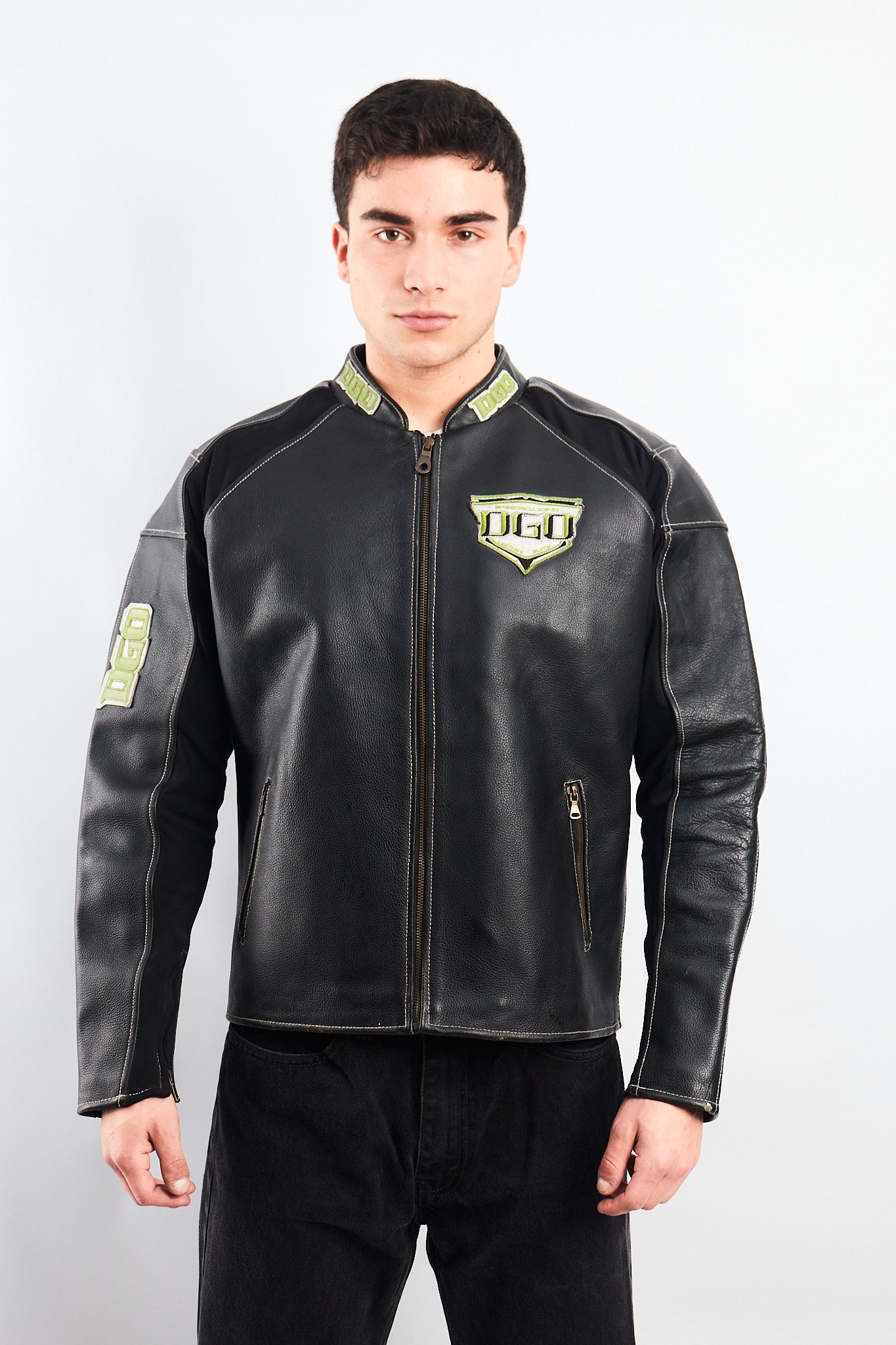 1990 DGO Heavy Leather Moto Jacket (M)