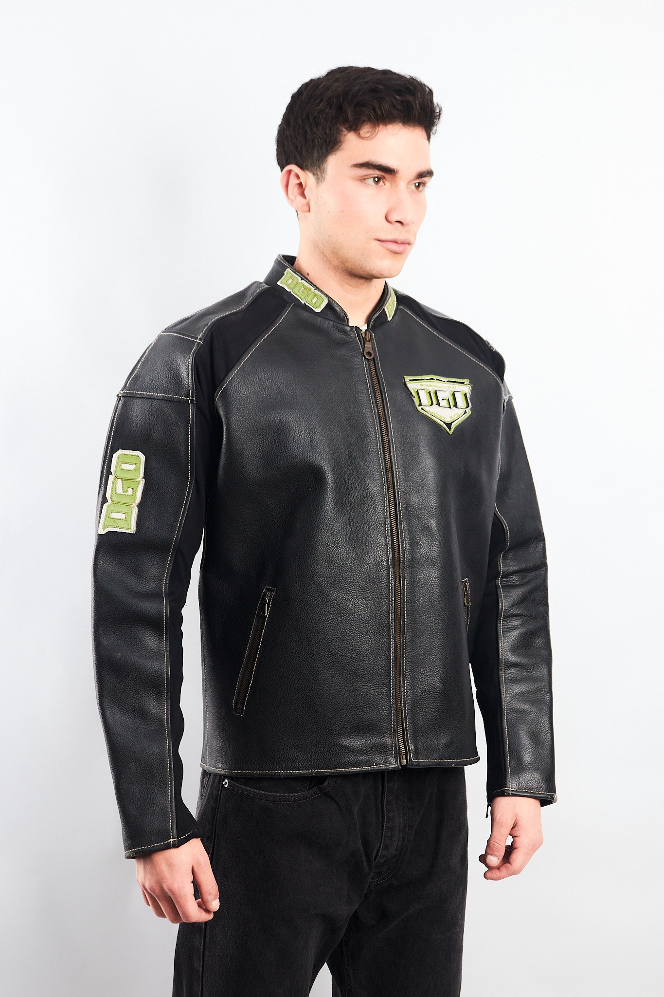 1990 DGO Heavy Leather Moto Jacket (M)