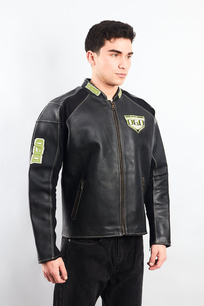 1990 DGO Heavy Leather Moto Jacket (M)