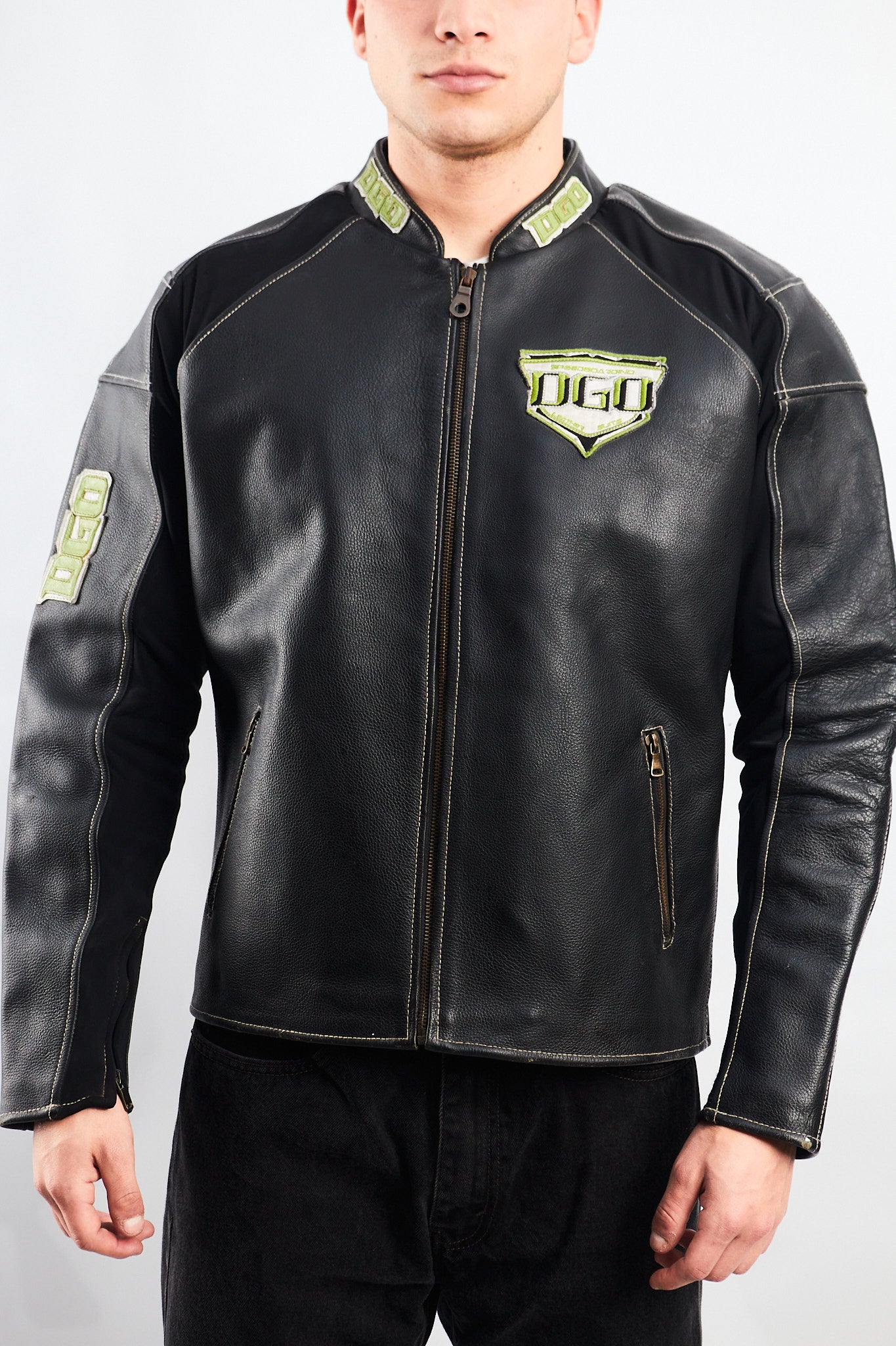 1990 DGO Heavy Leather Moto Jacket (M)