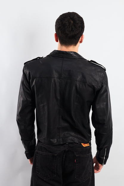 1990 Vintage Leather Biker Jacket (M/L)