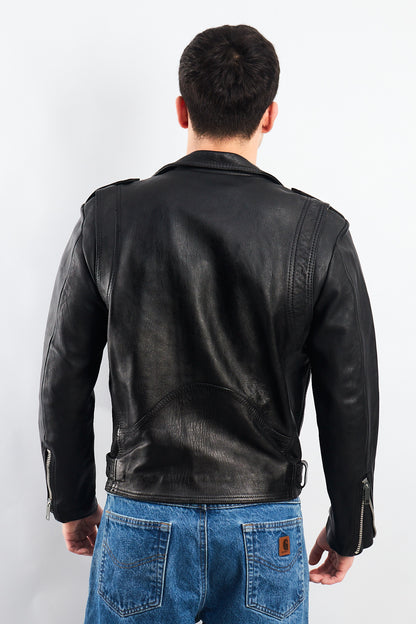 1990 Robert Talbott Leather Biker Jacket (S/M)