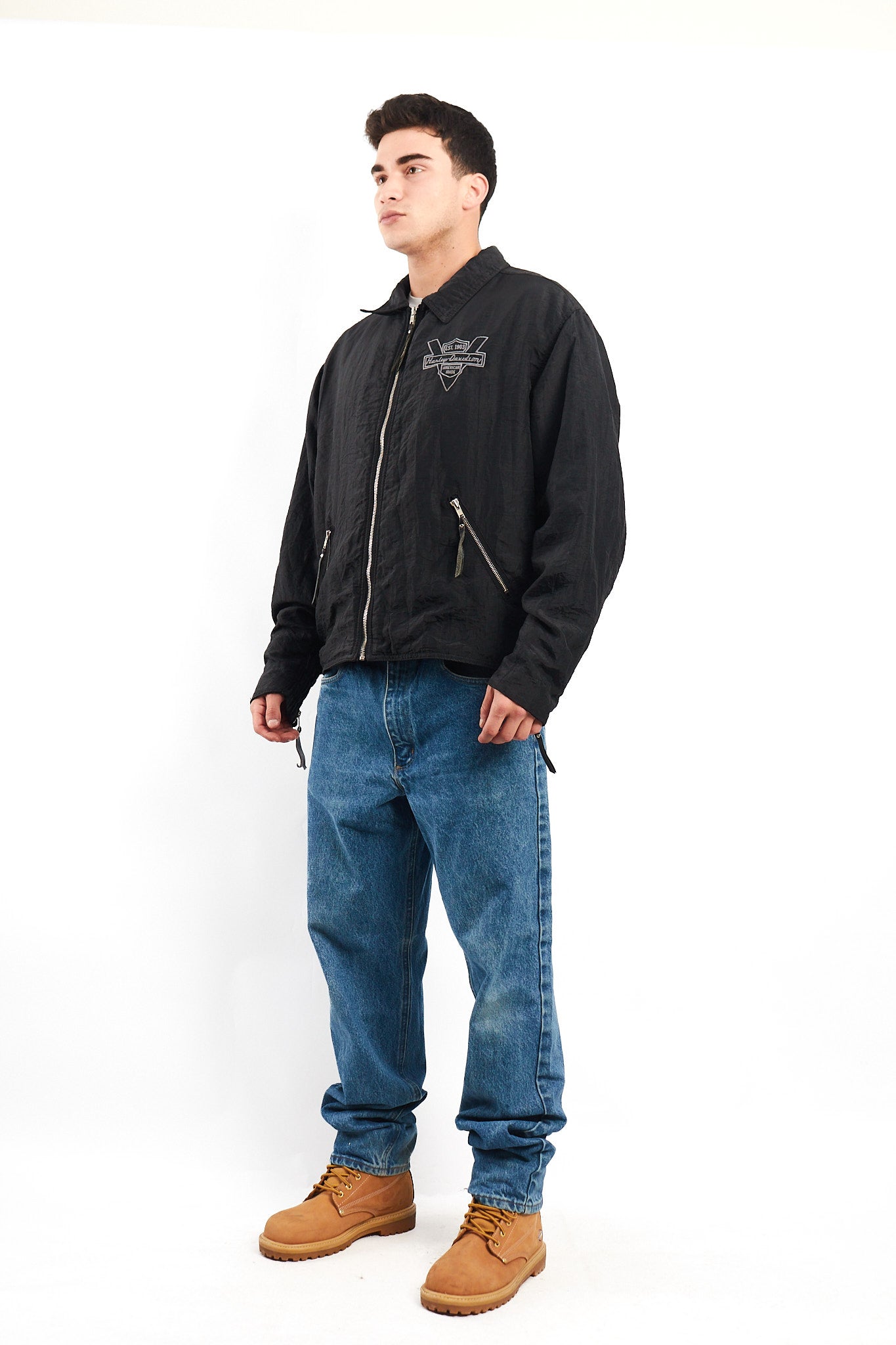 1990 Vintage Harley Davidson Big Logo Windbreaker (L/XL)