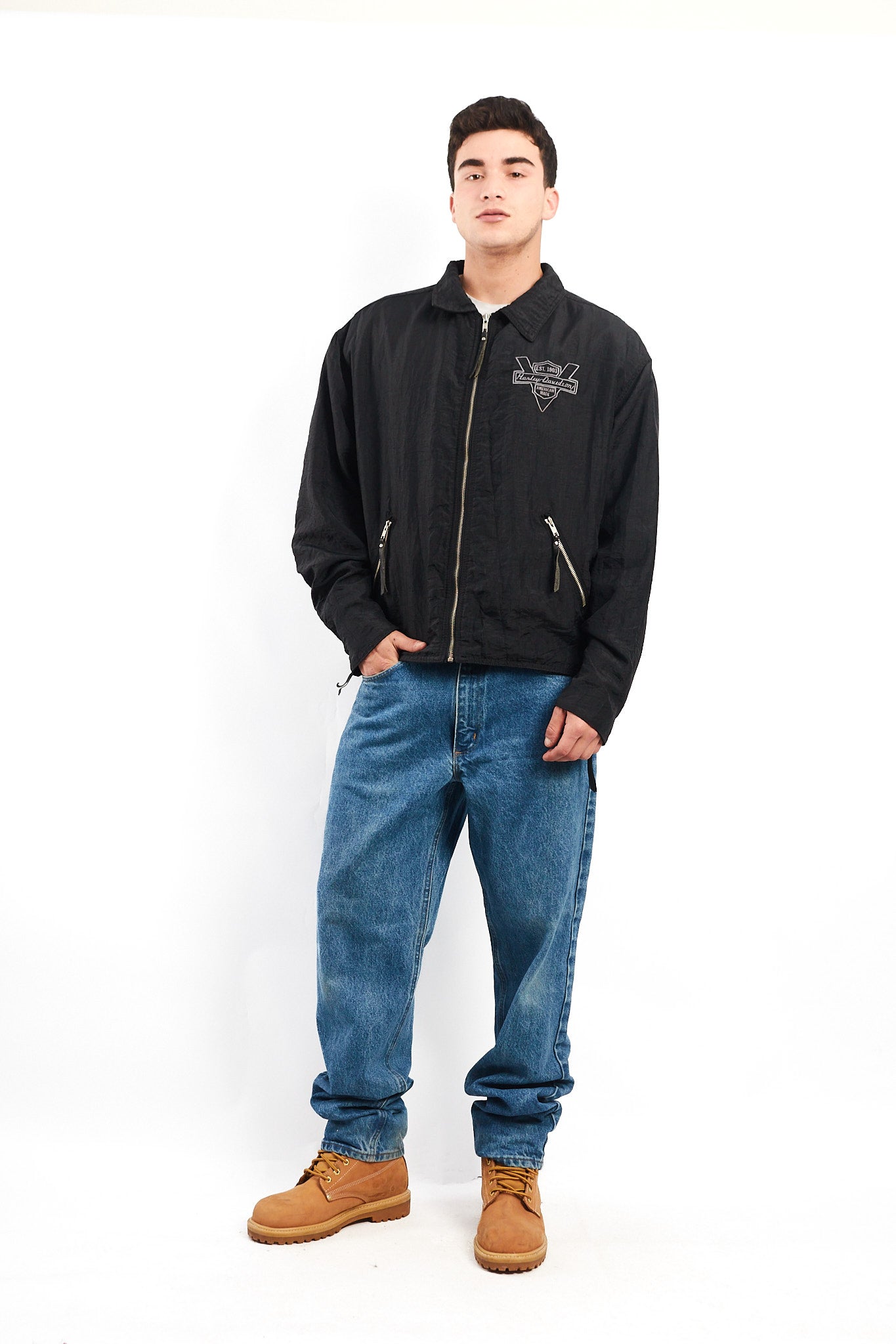 1990 Vintage Harley Davidson Big Logo Windbreaker (L/XL)