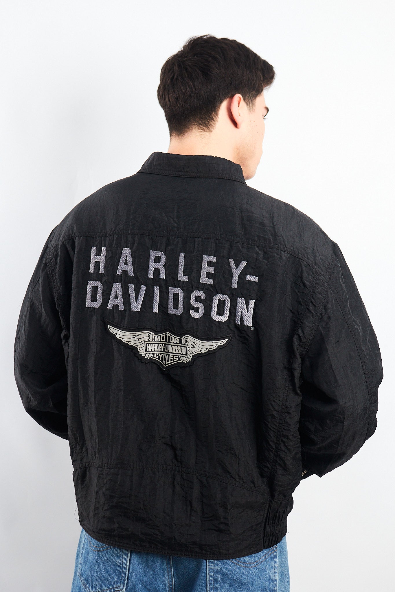 1990 Vintage Harley Davidson Big Logo Windbreaker (L/XL)