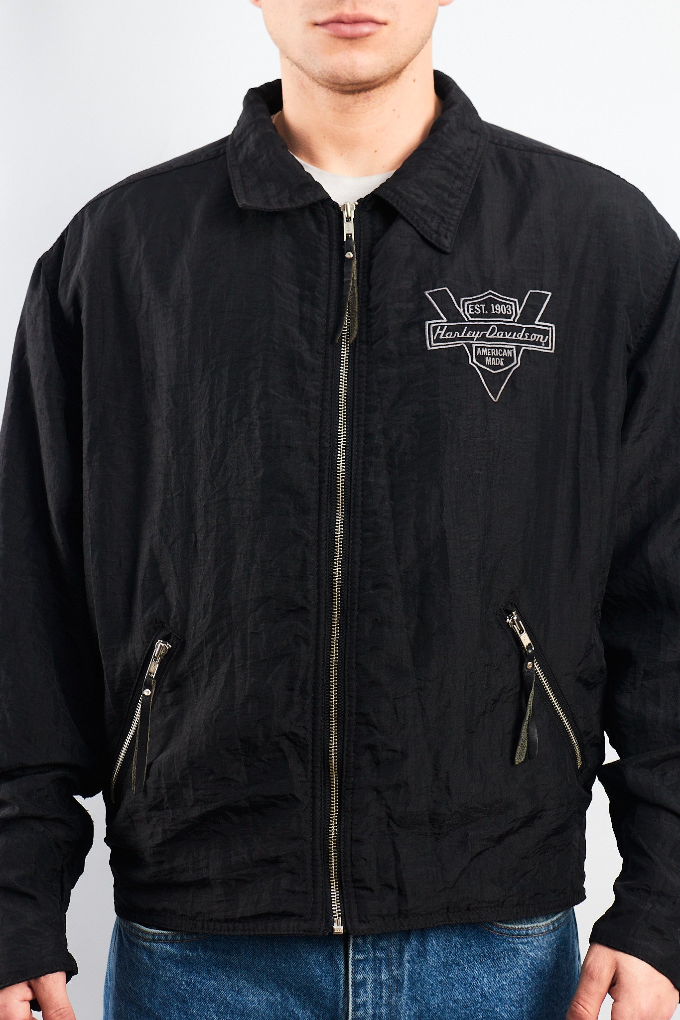 1990 Vintage Harley Davidson Big Logo Windbreaker (L/XL)