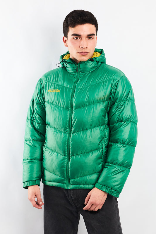 2000 Columbia Impermeable Citrus Green Down Puffer Jacket (M)