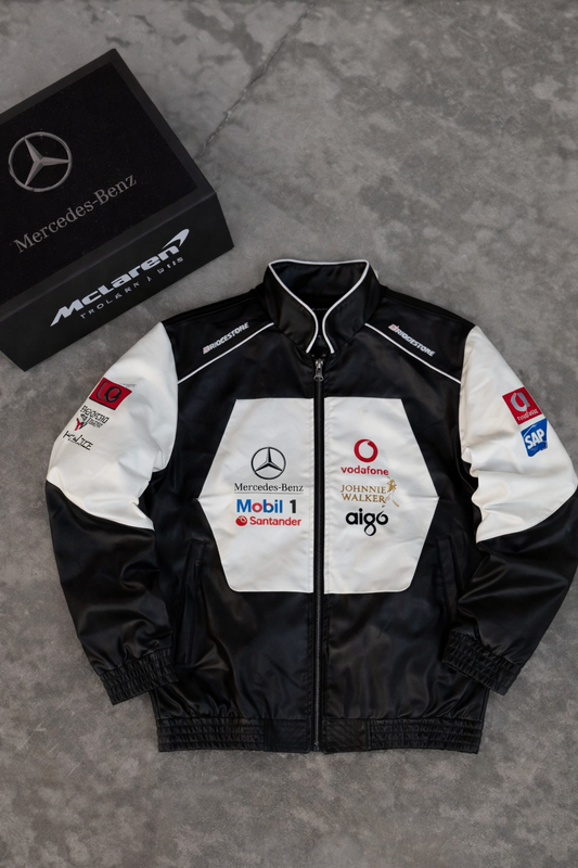 Mercedes Vegan Leather Racing Jacket