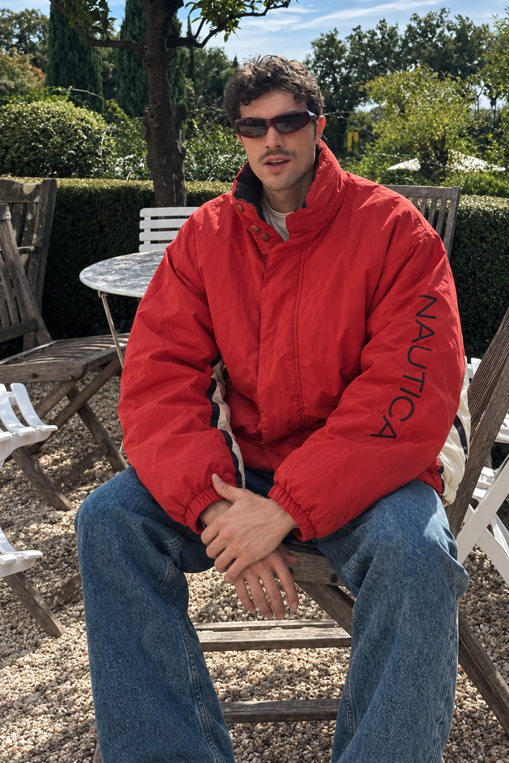 2000 Vintage Nautica Reversible Spell Out / Puffer Jacket (XL)