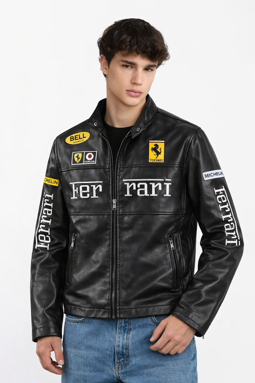 Ferrari Black Vegan Leather Jacket