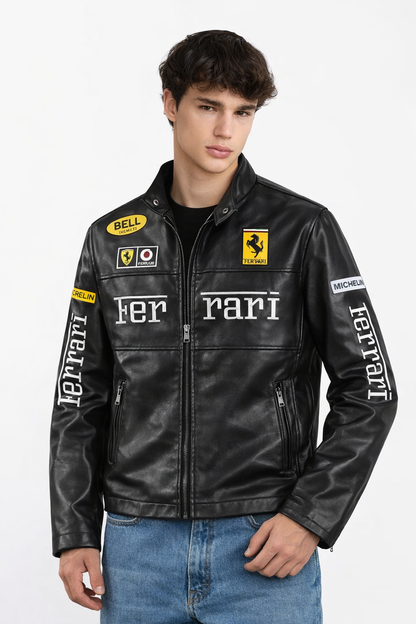 Ferrari Black Vegan Leather Jacket