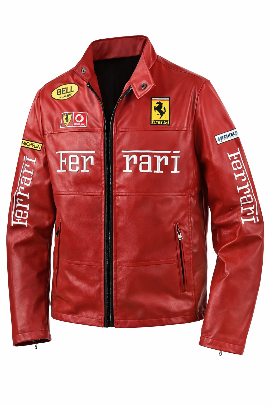Ferrari Red Vegan Leather Jacket