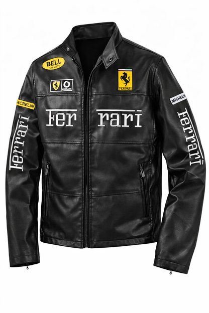 Ferrari Black Vegan Leather Jacket