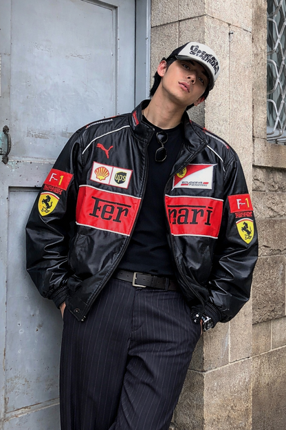 Ferrari Vegan Leather Racing Jacket
