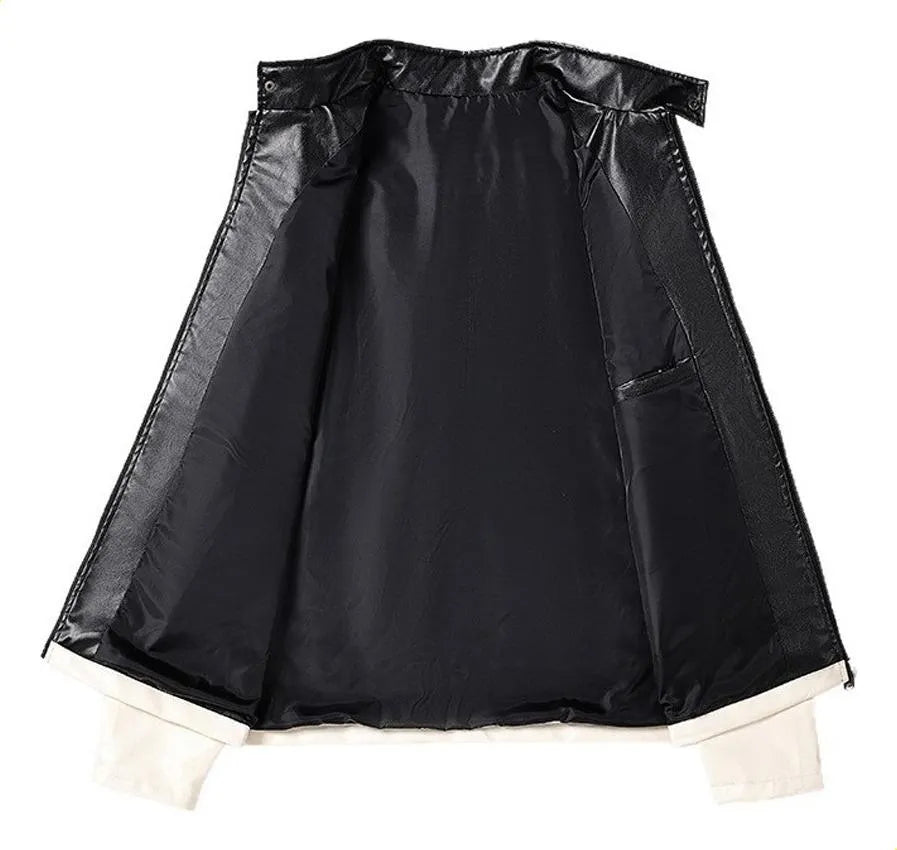 Ferrari White and Black Vegan Leather Jacket