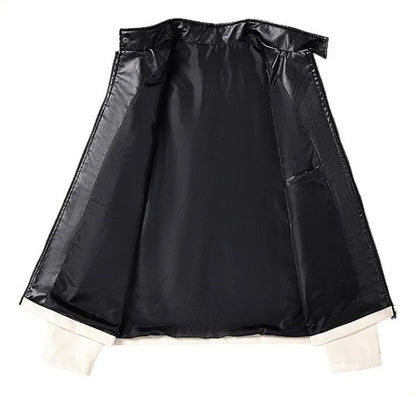 Ferrari White and Black Vegan Leather Jacket