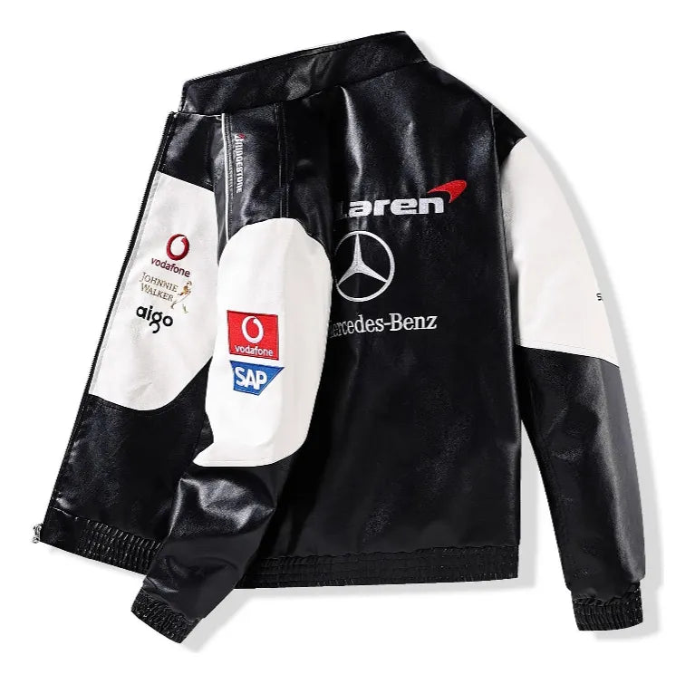 Mercedes Vegan Leather Racing Jacket