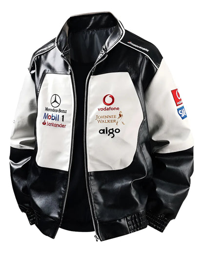 Mercedes Vegan Leather Racing Jacket