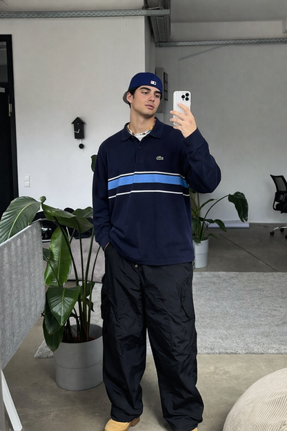 2000 Lacoste Navy Rugby Polo Shirt (L)