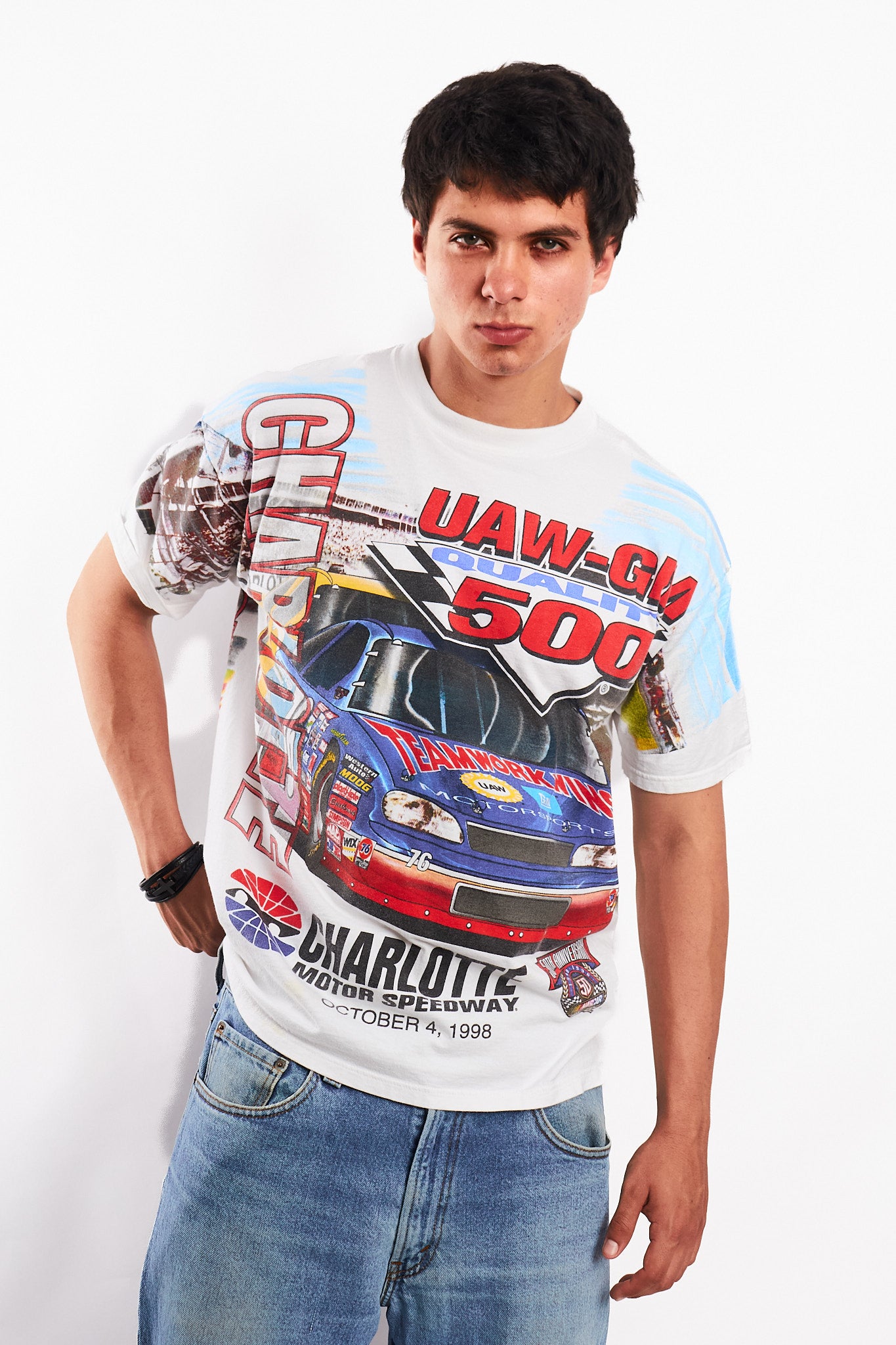 1998 Vintage Nascar Chevrolet Montecalo Speedway AOP Tee (M)