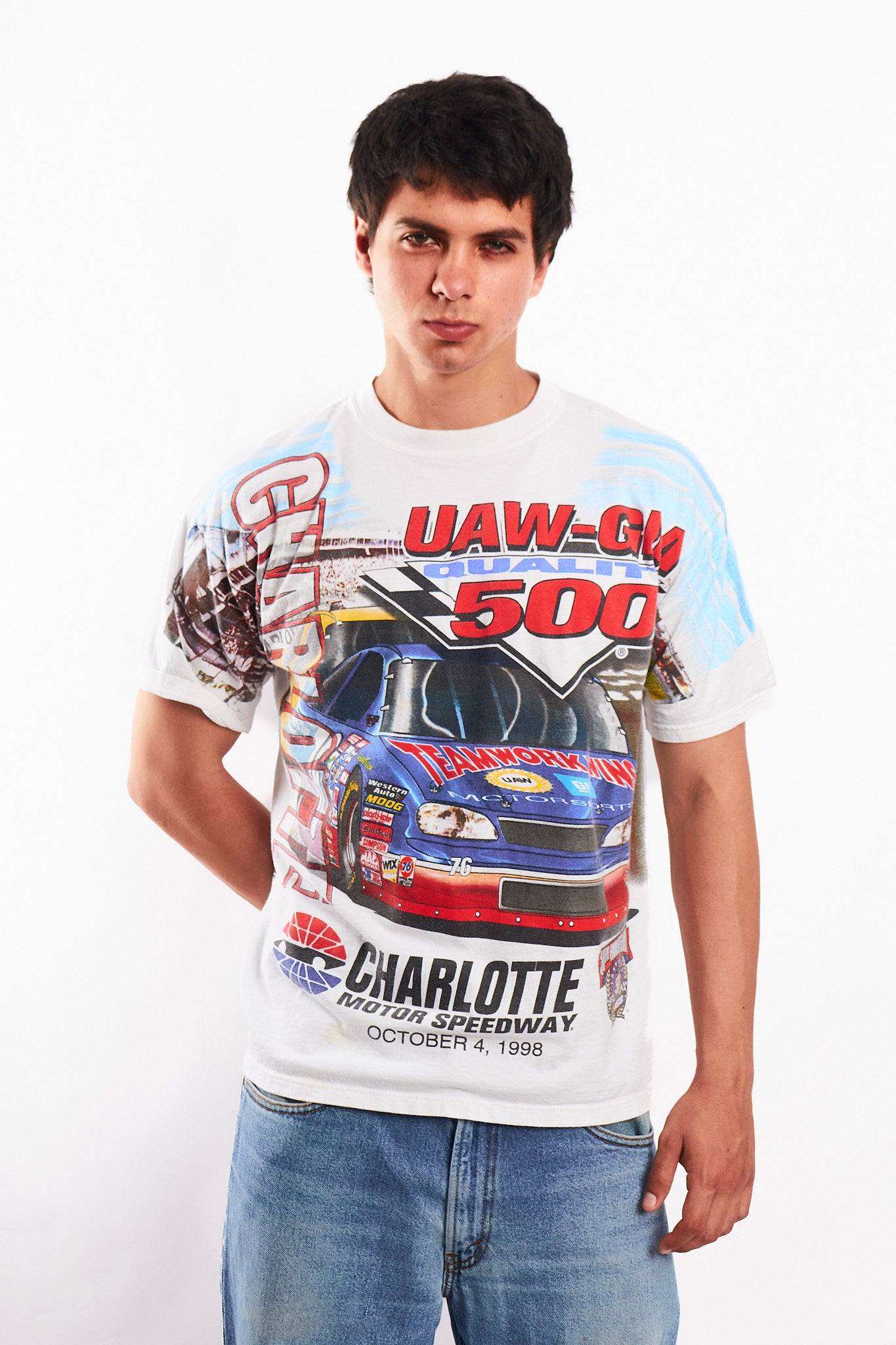 1998 Vintage Nascar Chevrolet Montecalo Speedway AOP Tee (M)