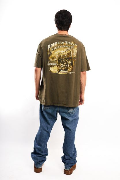 2017 Harley Davidson Olive Green Bourbon Bar Tee (L/XL)
