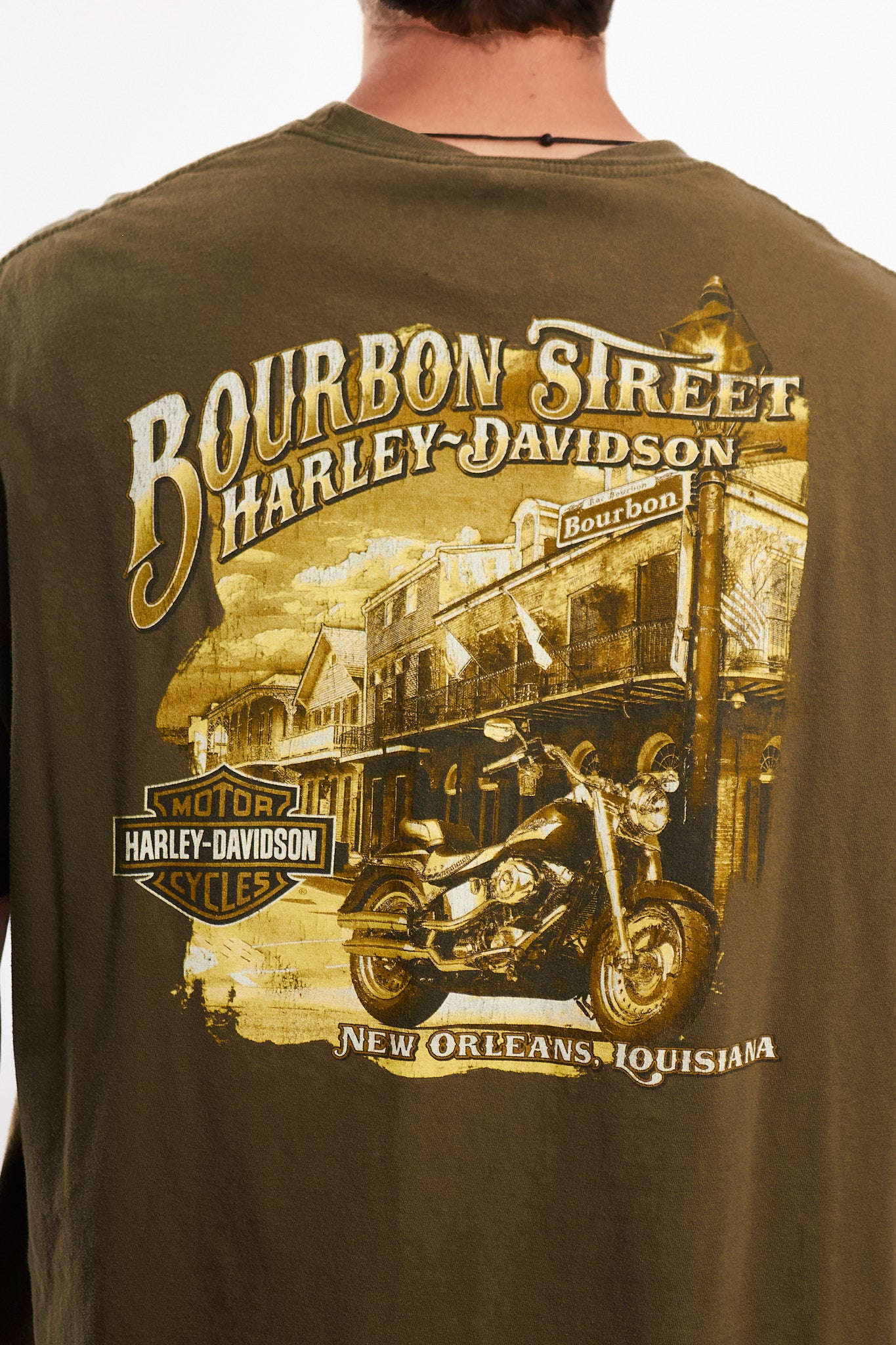 2017 Harley Davidson Olive Green Bourbon Bar Tee (L/XL)