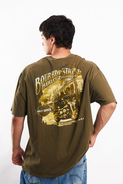 2017 Harley Davidson Olive Green Bourbon Bar Tee (L/XL)