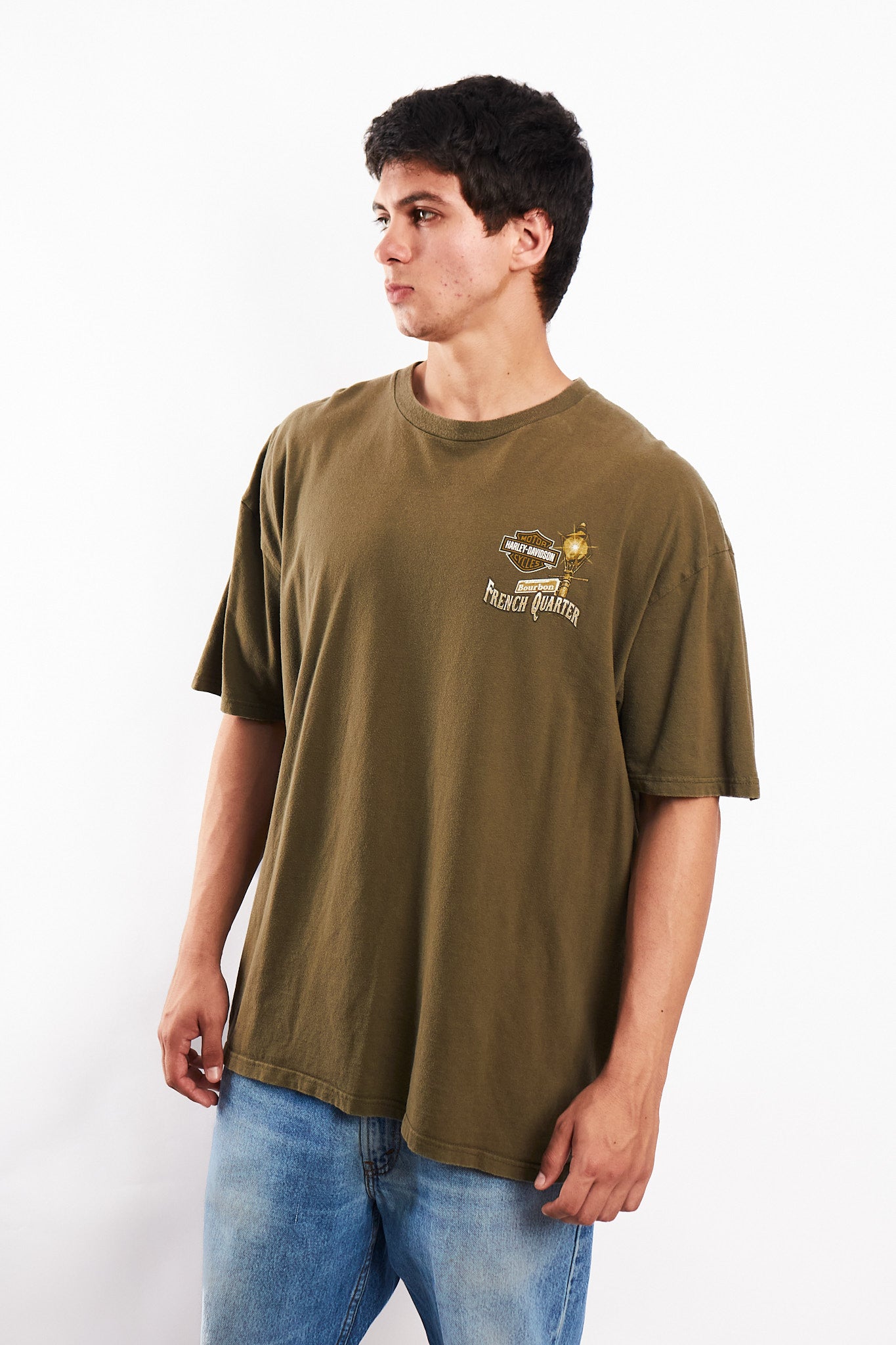 2017 Harley Davidson Olive Green Bourbon Bar Tee (L/XL)