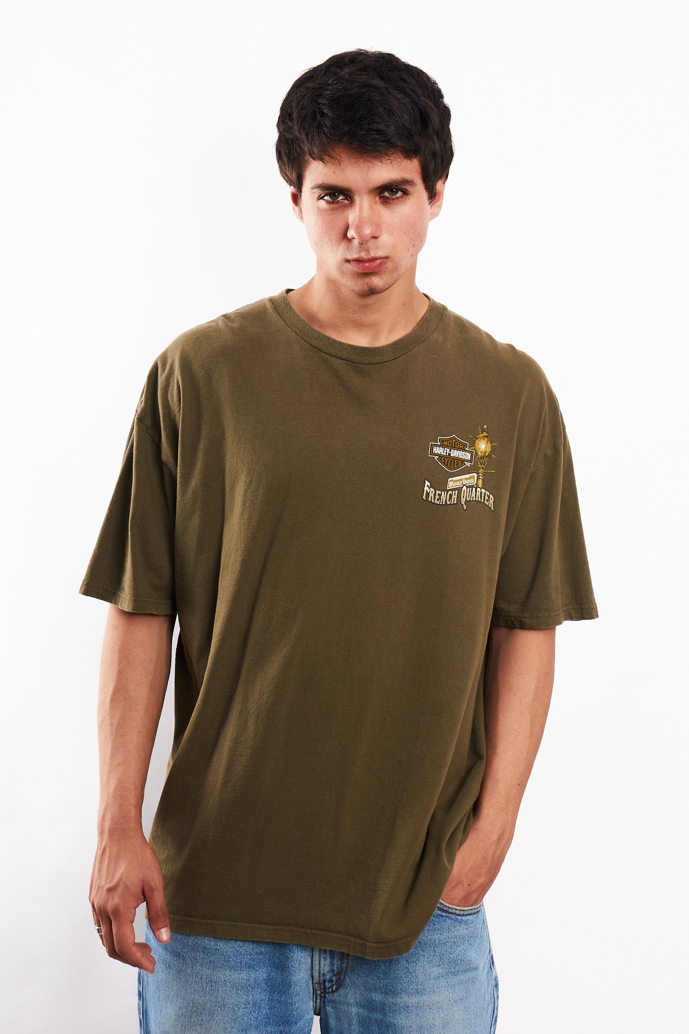 2017 Harley Davidson Olive Green Bourbon Bar Tee (L/XL)