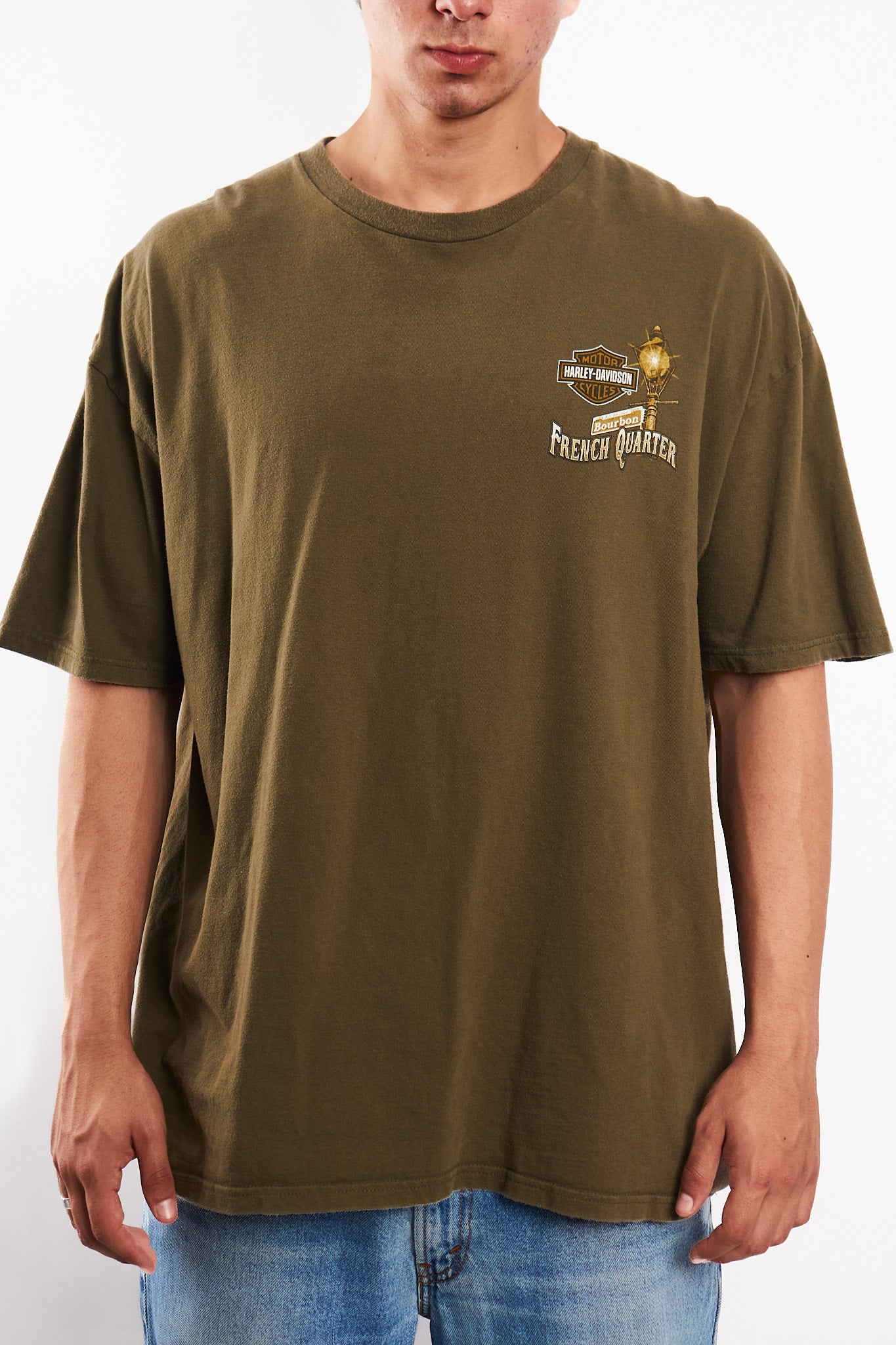 2017 Harley Davidson Olive Green Bourbon Bar Tee (L/XL)
