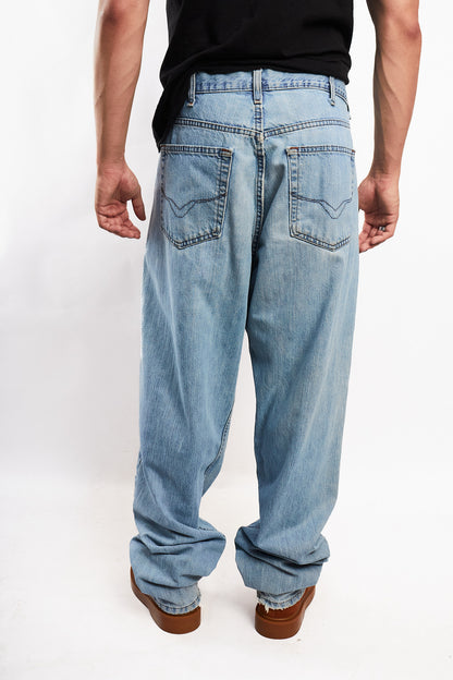 2000 Vintage Y2K Harley Davidson Light Blue Baggy Jean (36/38)