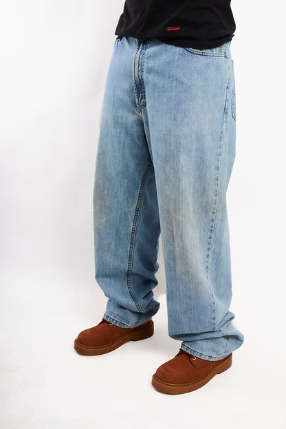 2000 Vintage Y2K Harley Davidson Light Blue Baggy Jean (36/38)