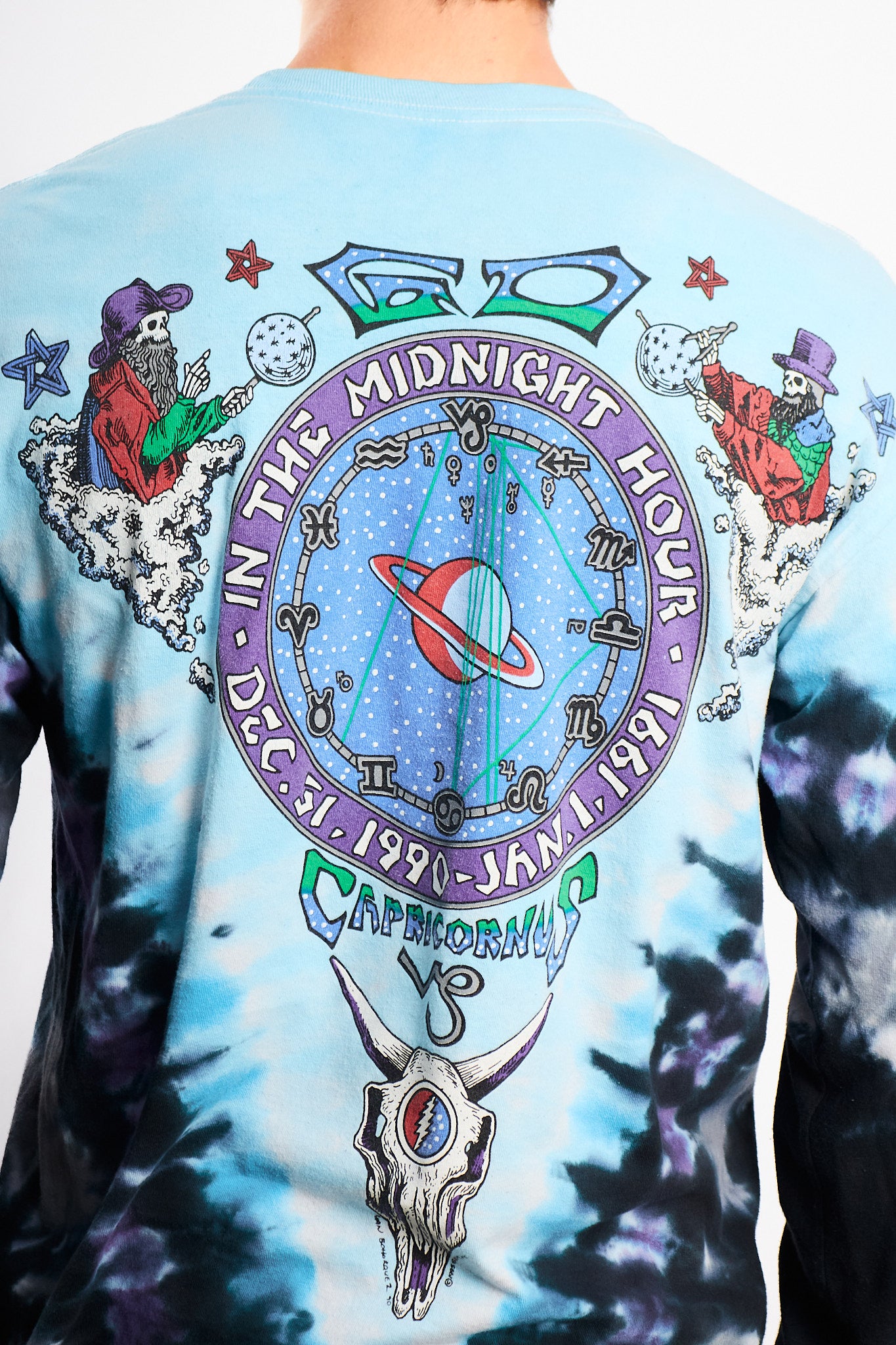 1995 Vintage Liquid Blue Grateful Dead NYE 1990 Tie Dye Longsleeve (M/L)