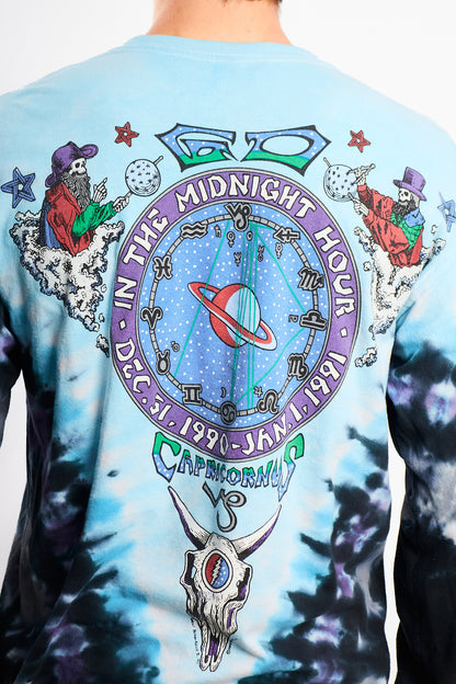 1995 Vintage Liquid Blue Grateful Dead NYE 1990 Tie Dye Longsleeve (M/L)