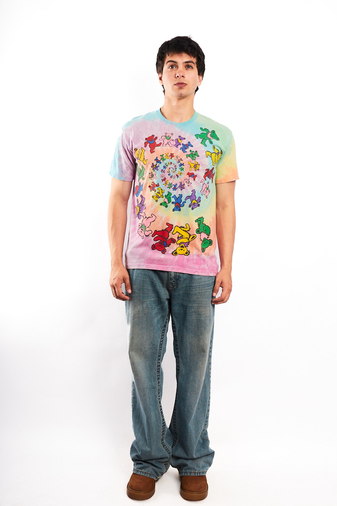 1995 Vintage Liquid Blue Grateful Dead Dancing Bears Tie Dye T-shirt (M)